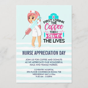 Funny Nurse Sprichwort Typografy Nurses Day Einladung