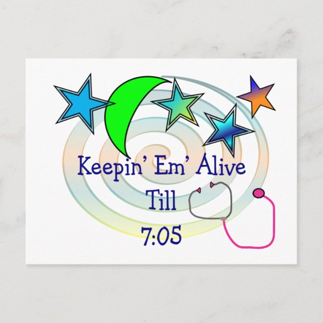 Funny Nurse T - Shirt und Geschenke Postkarte (Vorderseite)