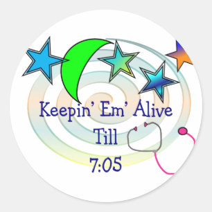 Funny Nurse T - Shirt und Geschenke Runder Aufkleber