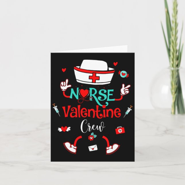 Funny Nurse Valentines Day Nurse Crew Family Group Karte (Vorderseite)