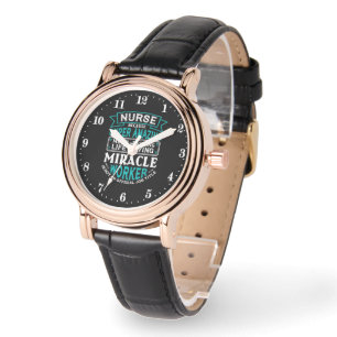 Funny Nurse Word Art Armbanduhr