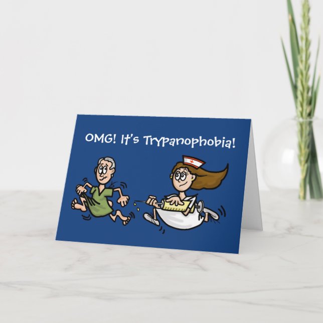 Funny Nurses Day Trypanophobie Card Karte (Vorderseite)