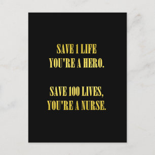 Funny Nurses Rette Lives Joke Postkarte