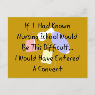 Funny Nursing Student "Entering A Convent" Geschen Postkarte