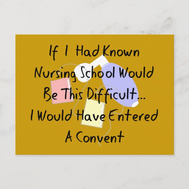Funny Nursing Student "Entering A Convent" Geschen Postkarte (Vorderseite)