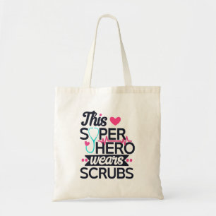 Funny Nursing Superhero Saying Typography Tragetasche