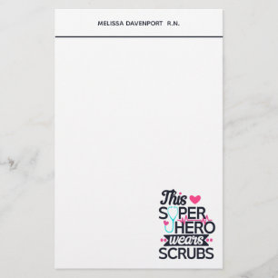 Funny Nursing Superhero Sprichwort Typografie Briefpapier