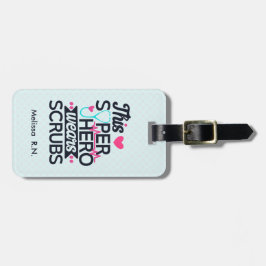 Funny Nursing Superhero Sprichwort Typografie Gepäckanhänger