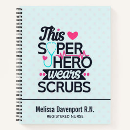Funny Nursing Superhero Sprichwort Typografie Notizbuch