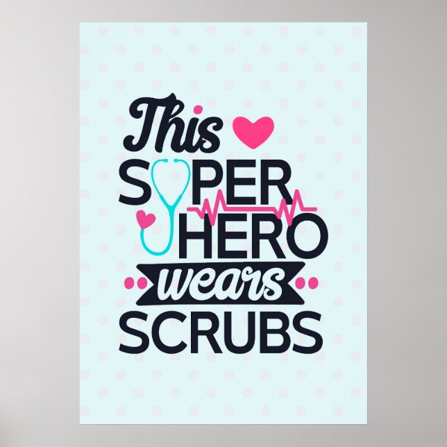 Funny Nursing Superhero Sprichwort Typografie Poster (Vorne)