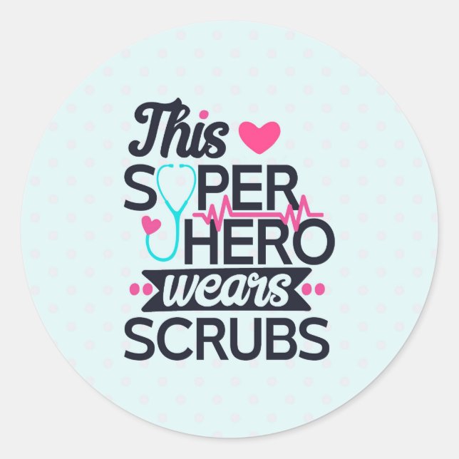 Funny Nursing Superhero Sprichwort Typografie Runder Aufkleber (Vorderseite)