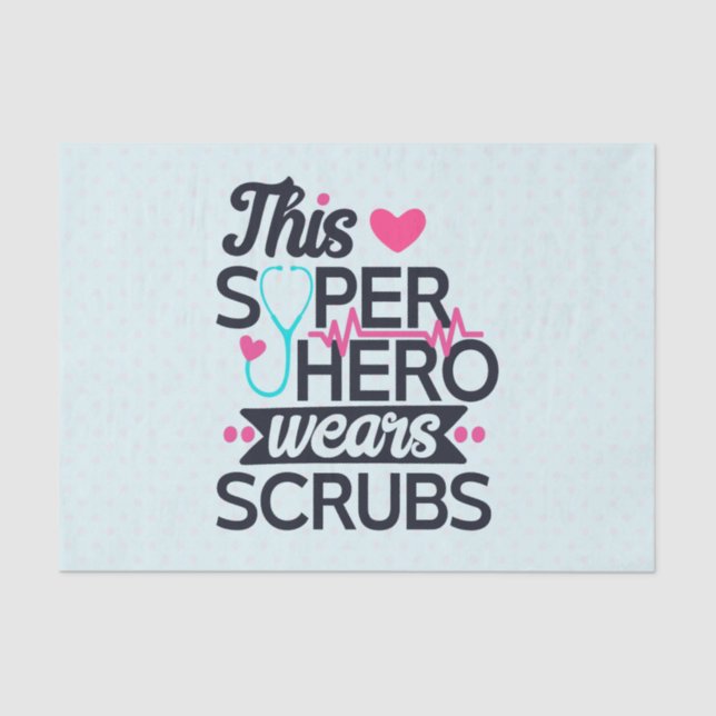 Funny Nursing Superhero Sprichwort Typografie Seidenpapier (Vorderseite)