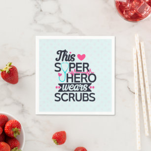 Funny Nursing Superhero Sprichwort Typografie Serviette