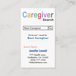 Funny Nururse Search Caregiver Business Card Visitenkarte