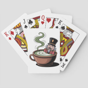 Funny Nutcracker auf einem Matcha Bathub Weihnacht Spielkarten