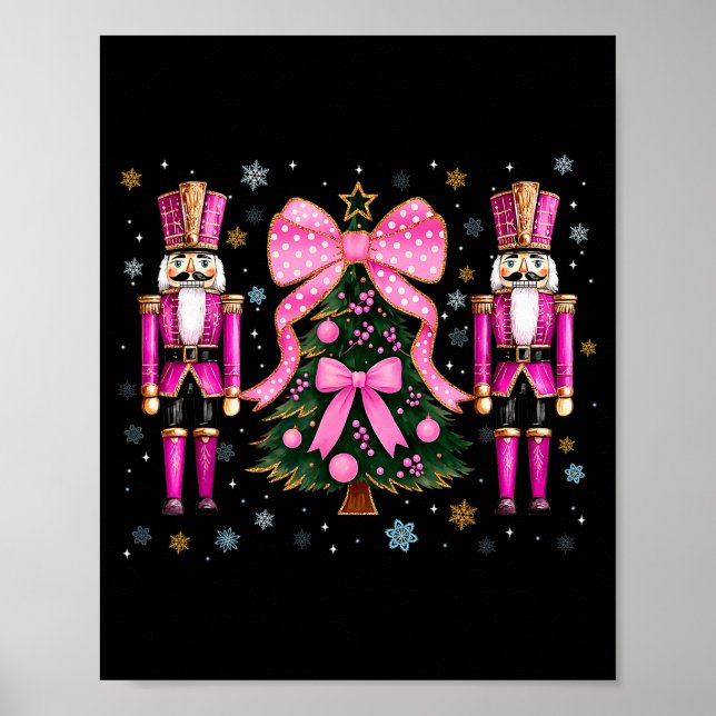 Funny Nutcracker Christmas Tree Christmas Xmas Wom Poster (Vorne)