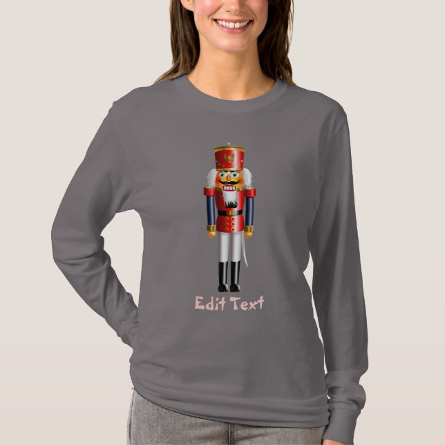 Funny Nutcracker Toy Soldier Cartoon T-Shirt (Vorderseite)