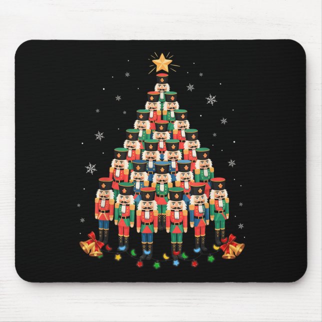 Funny Nutcracker Weihnachtsbaum Xmas Männer Frauen Mousepad (Vorne)