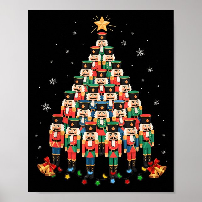 Funny Nutcracker Weihnachtsbaum Xmas Männer Frauen Poster (Vorne)