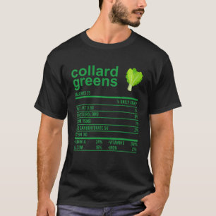 Funny Nutrition Fact Food , Collard Grüntöne Thank T-Shirt