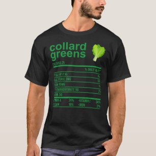 Funny Nutrition Fact Food Shirt, Collard Grüntöne T-Shirt
