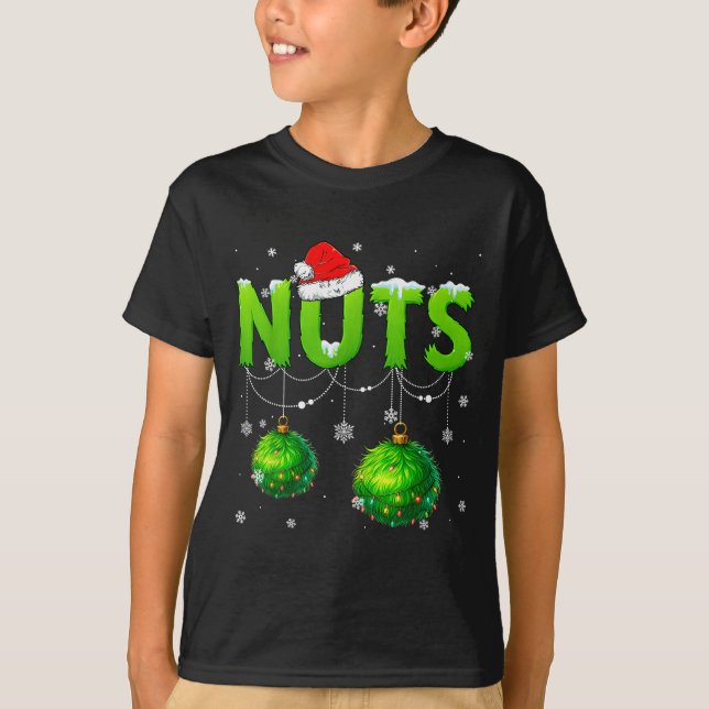 Funny Nuts Santa Hat Christmas Xmas Men Women  T-Shirt (Vorderseite)