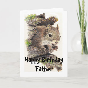 Funny, Nutty Father Birthday Squirrel Card Karte