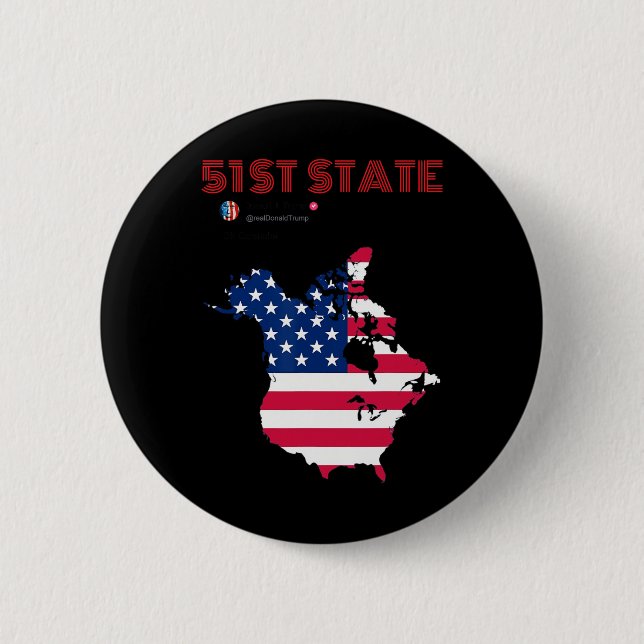 Funny O Canada 51. Staat Trump Canada Meme Americ Button (Vorderseite)