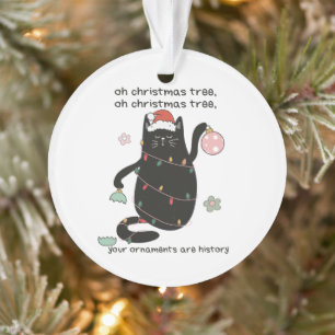 Funny O Christmas Tree Cat Spaß Ornament