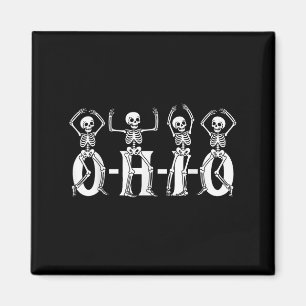 Funny O-h-i-o Staat Skeleton Ohio Halloween Vintag Magnet