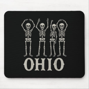 Funny O-h-i-o Staat Skeleton Ohio Halloween Vintag Mousepad