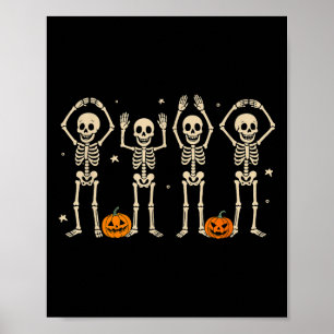 Funny O-h-i-o Staat Skeleton Ohio Halloween Vintag Poster