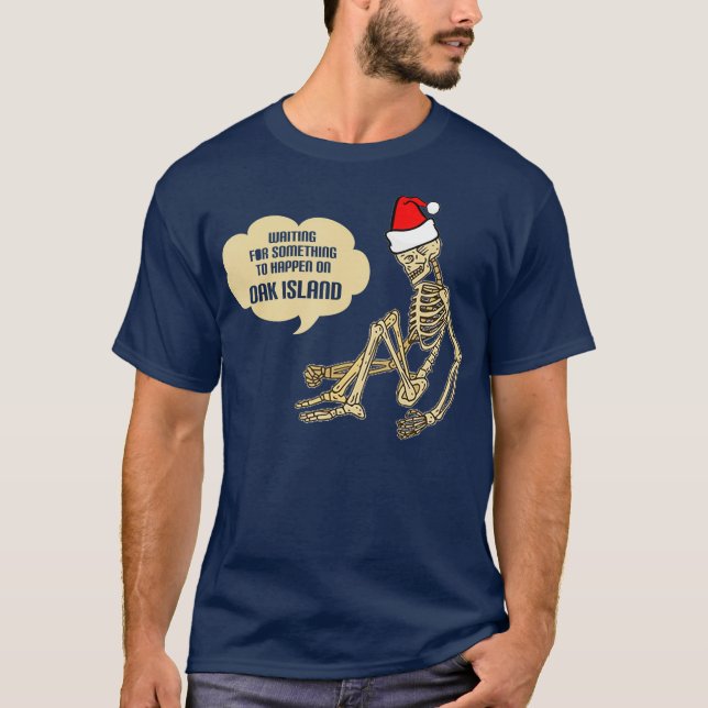Funny Oak Insel Schatzsucher Skeleton Geschenke T-Shirt (Vorderseite)