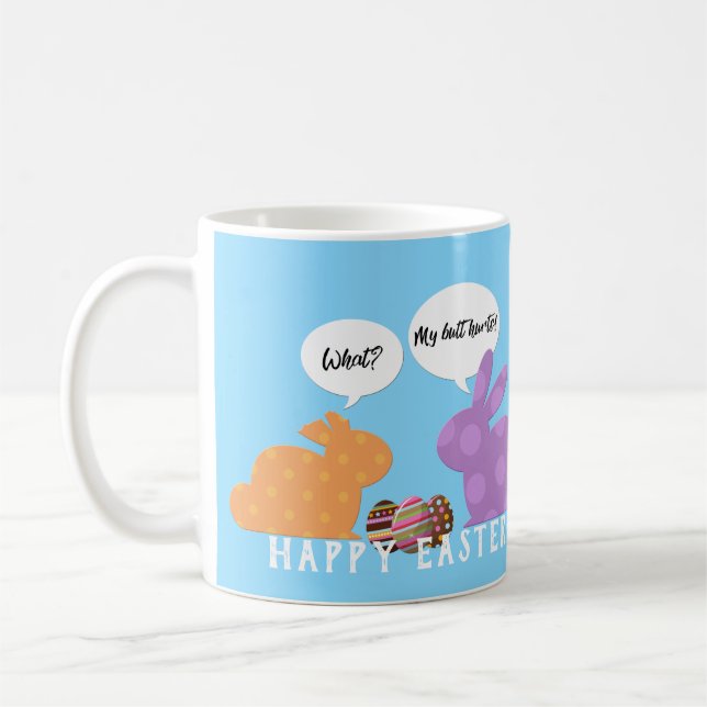 Funny Oaster Bunnies Illustration Kaffeetasse (Links)
