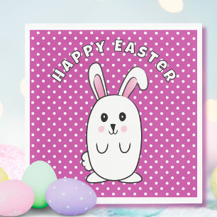 Funny Oaster Bunny Cartoon Lila Weißrosa Niedlich Serviette