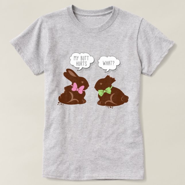 Funny Oaster Bunny Chocolate T-Shirt (Design vorne)