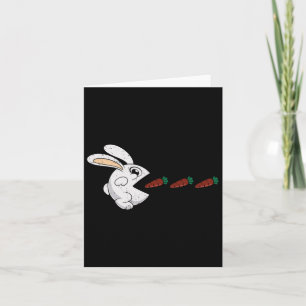 Funny Oaster Bunny Eating Chocolate Carrots Rabbit Karte