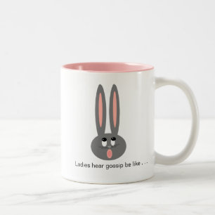 Funny Oaster Bunny Ladys Gossip Zweifarbige Tasse