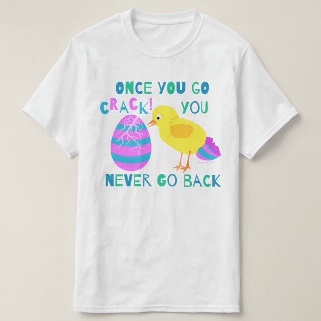 Funny Oaster Chick Egg Cartoon Spaß T-Shirt (Design vorne)