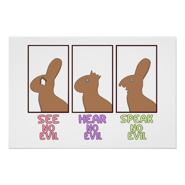 Funny Oaster Chocolate Bunnies Poster (Vorderseite)