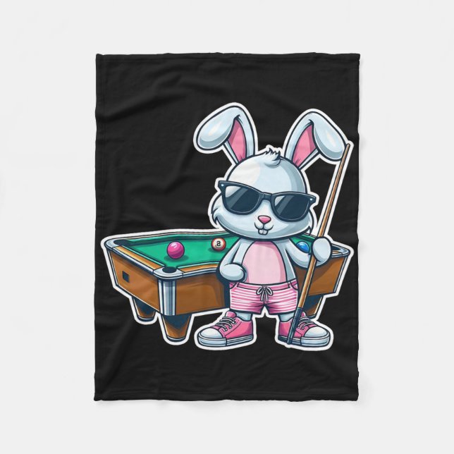 Funny Oaster Day Bunny Dunkel Billiards Jungs Kind Fleecedecke (Vorderseite)