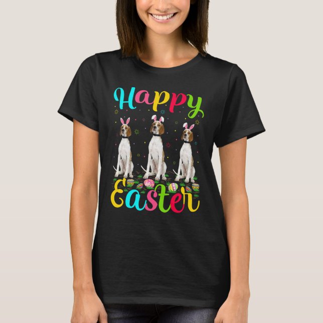 Funny Oaster Egg Bunny English Pointer Dog Happy E T-Shirt (Vorderseite)