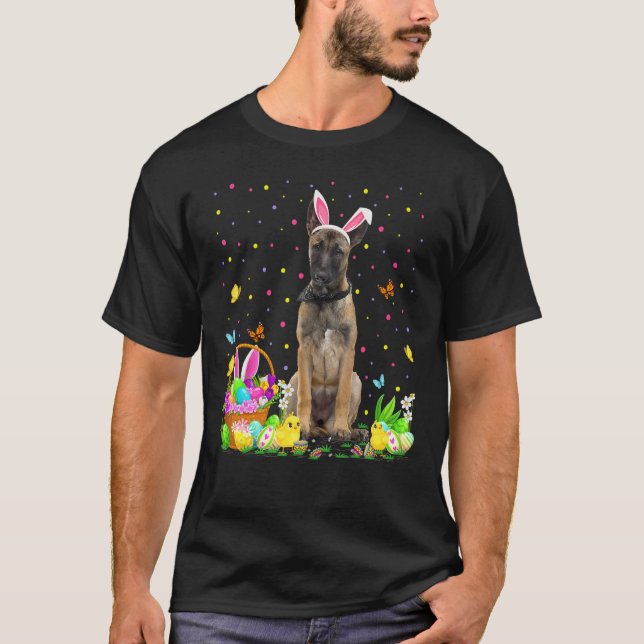 Funny Oaster Egg Jagd Belgischer Schäferhund Dog E T-Shirt (Vorderseite)