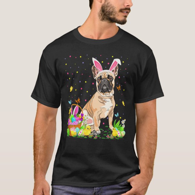 Funny Oaster Egg Jagd Französischer Bulldog Ostern T-Shirt (Vorderseite)