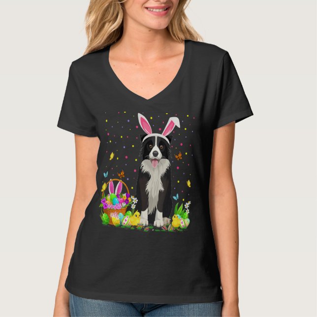Funny Oaster Egg Jagd Grenze Collie Dog Oster T-Shirt (Vorderseite)