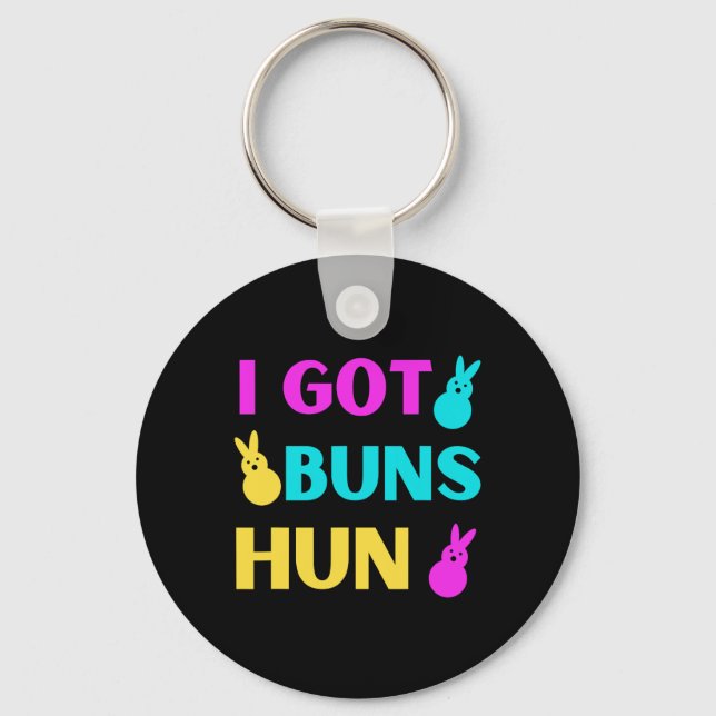 Funny Oaster - Ich Got Buns Marshmallow Candy Bunn Schlüsselanhänger (Vorderseite)