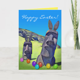 Funny Oaster Island Bunnies mit Ostereiern Karte