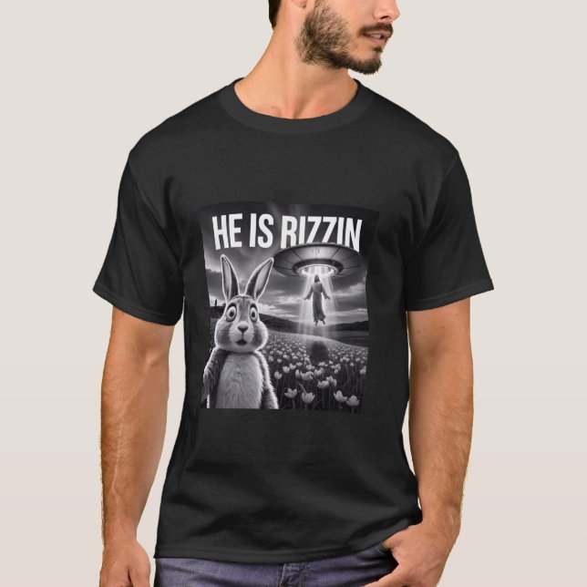 Funny Oaster Selfie Er ist Rizzin Jesus UFO S T-Shirt (Vorderseite)
