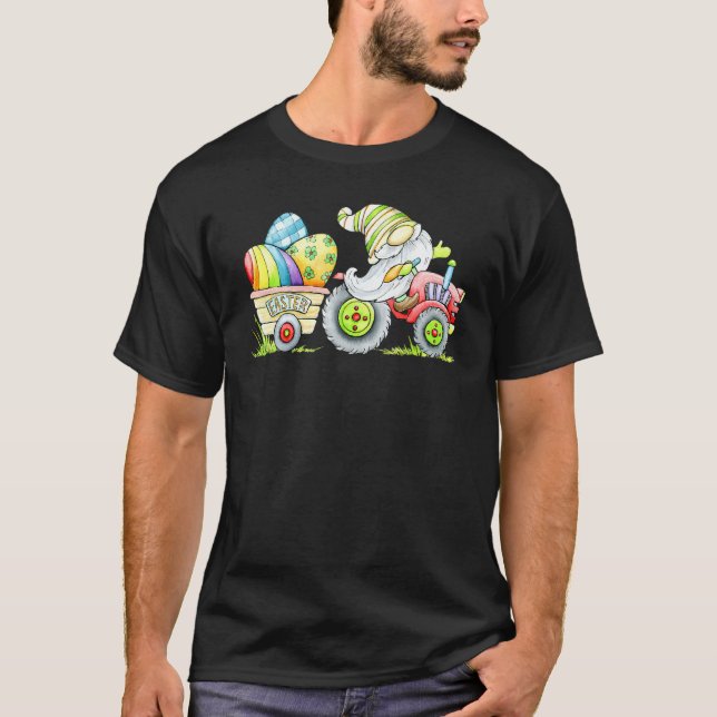 Funny Oaster Traktor Gnome Farm Eggs Rabbit Bunny T-Shirt (Vorderseite)
