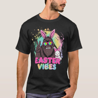 Funny Oaster Vibes Bigfoot Bunny Ears Sasquatch T-Shirt